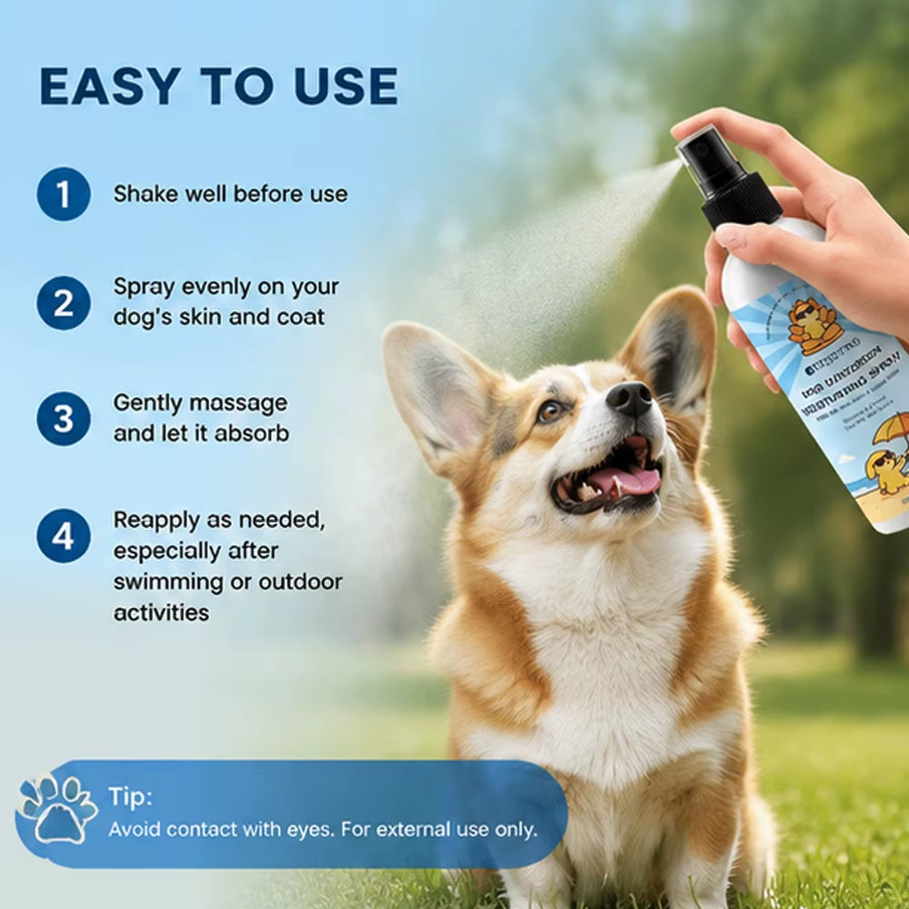 Custom Logo Safe Skin-Friendly Gentle Formula Hydrating Nourishing Dry Hair Reduces Tangling Dog Sunscreen Moisturizing Spray