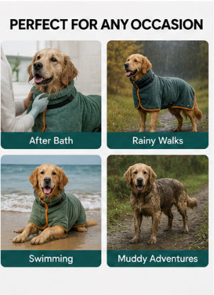AquaWrap™-Ultra-Absorbent Quick-Dry Dog Bathrobe