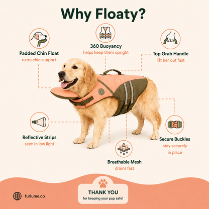 Pupfloat™– Dog life jacket with head support