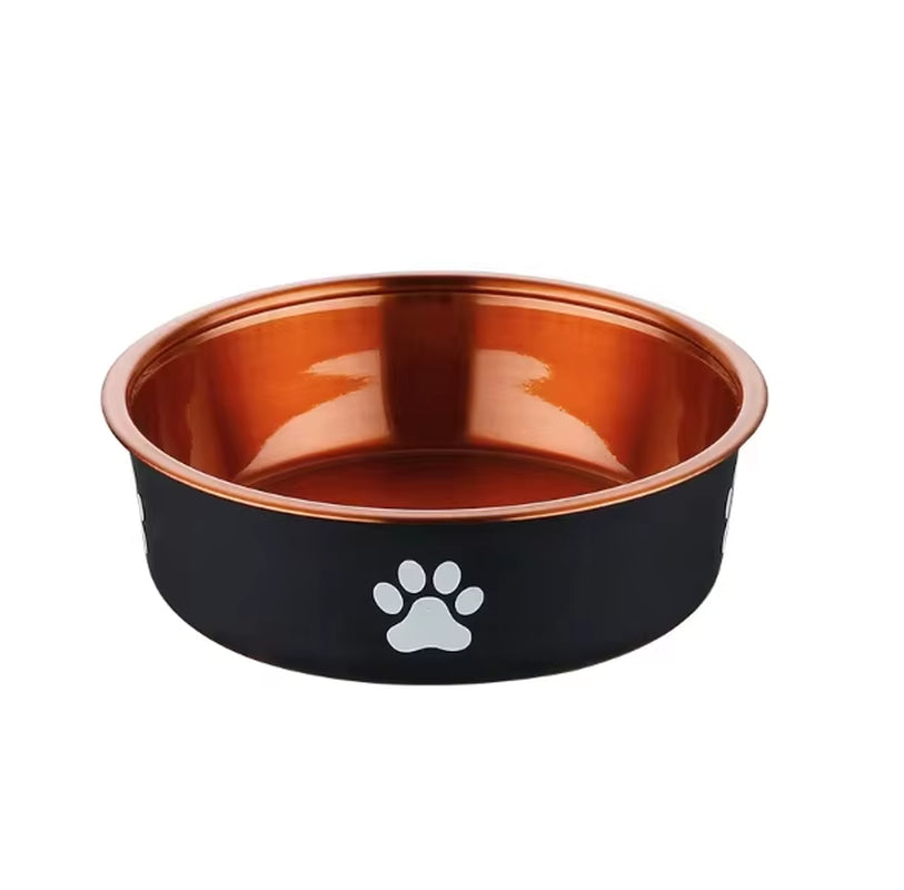 Stainless Steel Insulated Dog Cat Bowl-Portable Solid Design Non-Slip Base Waterproof Easy Clean