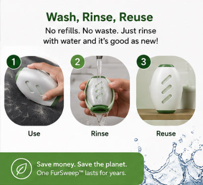 FurSweep™ – Reusable Pet Hair & Lint Remover