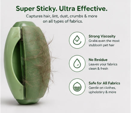 FurSweep™ – Reusable Pet Hair & Lint Remover