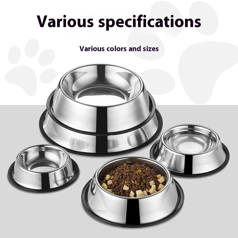 Stainless Steel Dog Bowl Anti-Fall Non-Slip