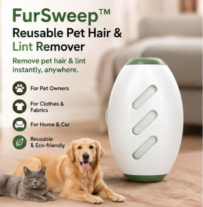 FurSweep™ – Reusable Pet Hair & Lint Remover
