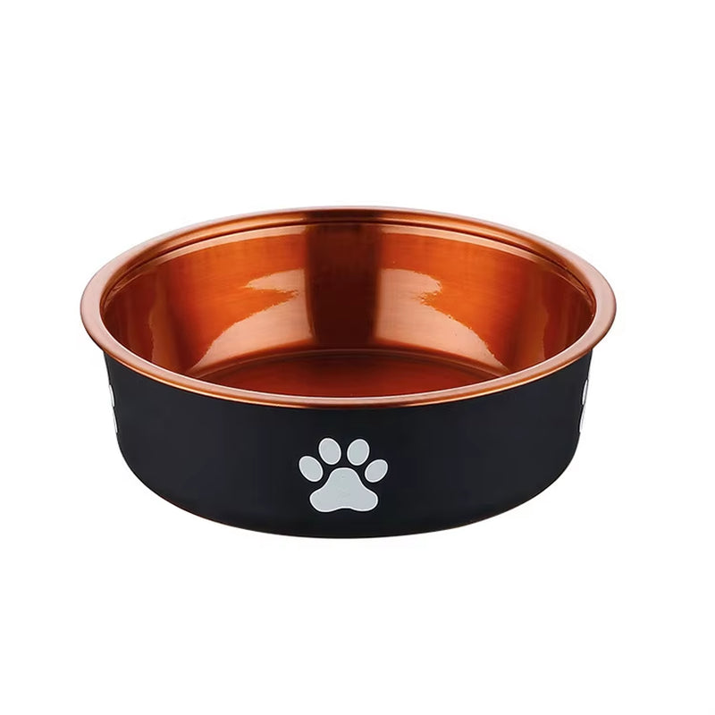 Stainless Steel Insulated Dog Cat Bowl-Portable Solid Design Non-Slip Base Waterproof Easy Clean